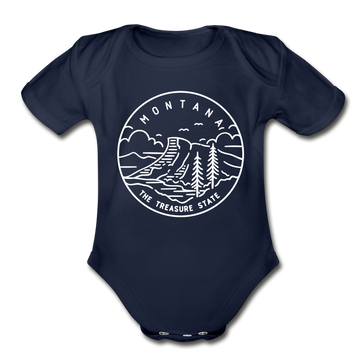 Montana Baby Bodysuit - Organic State Design Montana Baby Bodysuit - dark navy
