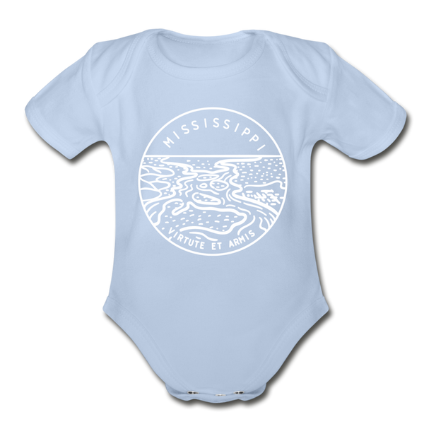 Mississippi Baby Bodysuit - Organic State Design Mississippi Baby Bodysuit - sky