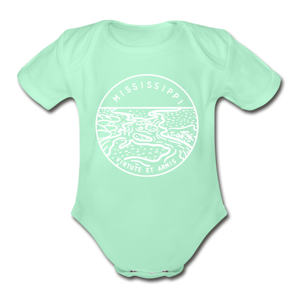 Mississippi Baby Bodysuit - Organic State Design Mississippi Baby Bodysuit - light mint