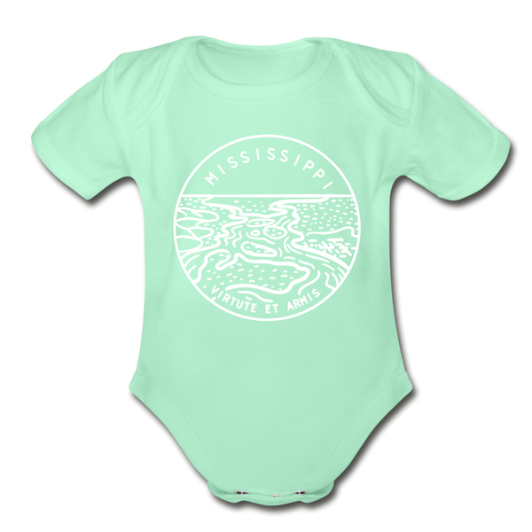 Mississippi Baby Bodysuit - Organic State Design Mississippi Baby Bodysuit - light mint