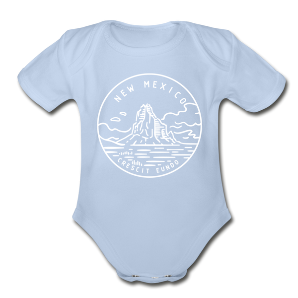 New Mexico Baby Bodysuit - Organic State Design New Mexico Baby Bodysuit - sky
