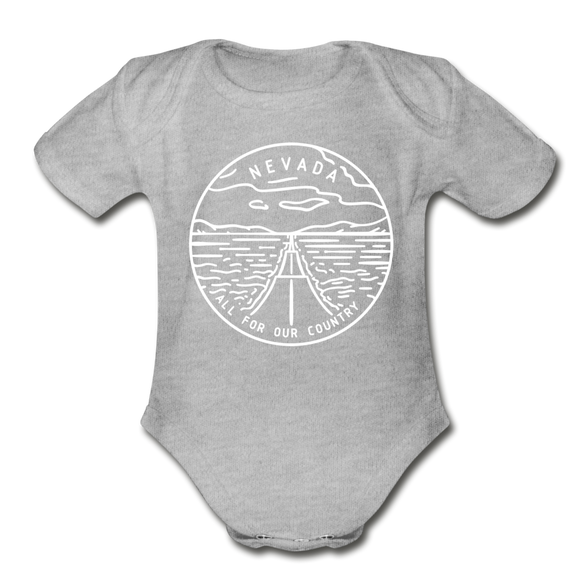 Nevada Baby Bodysuit - Organic State Design Nevada Baby Bodysuit - heather gray