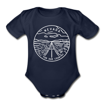 Nevada Baby Bodysuit - Organic State Design Nevada Baby Bodysuit - dark navy