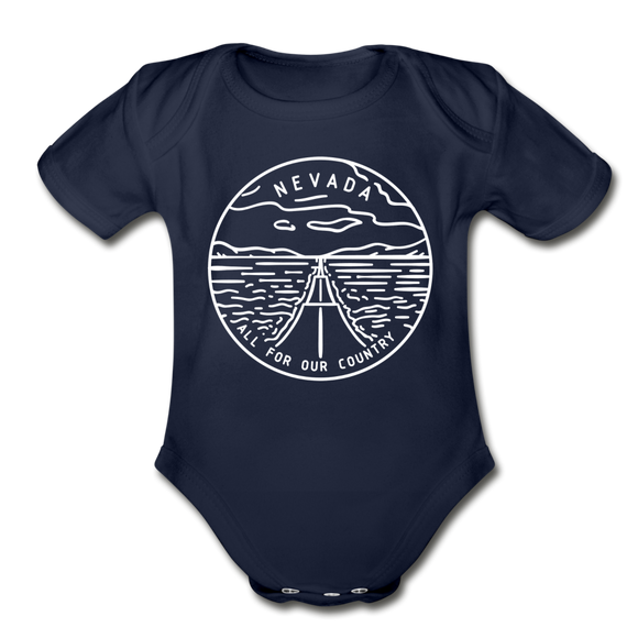 Nevada Baby Bodysuit - Organic State Design Nevada Baby Bodysuit - dark navy
