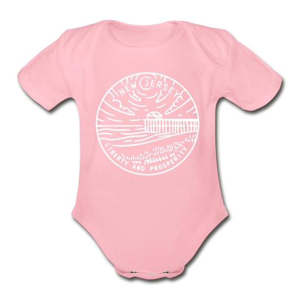 New Jersey Baby Bodysuit - Organic State Design New Jersey Baby Bodysuit - light pink