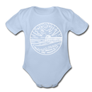 New Jersey Baby Bodysuit - Organic State Design New Jersey Baby Bodysuit - sky