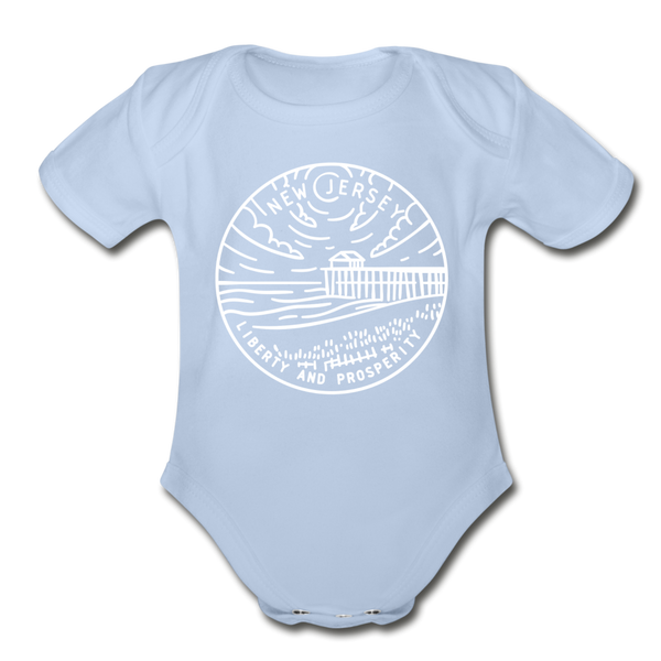 New Jersey Baby Bodysuit - Organic State Design New Jersey Baby Bodysuit - sky