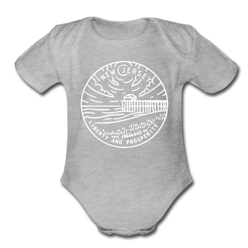 New Jersey Baby Bodysuit - Organic State Design New Jersey Baby Bodysuit - heather gray