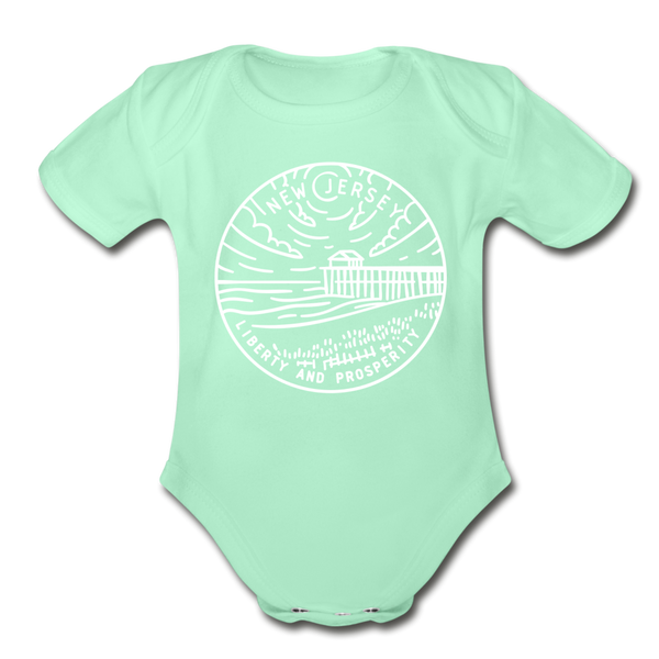 New Jersey Baby Bodysuit - Organic State Design New Jersey Baby Bodysuit - light mint