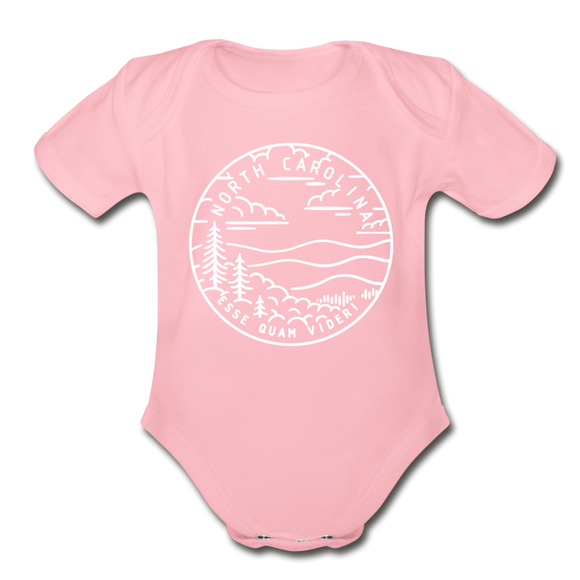 North Carolina Baby Bodysuit - Organic State Design North Carolina Baby Bodysuit - light pink