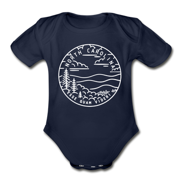 North Carolina Baby Bodysuit - Organic State Design North Carolina Baby Bodysuit - dark navy