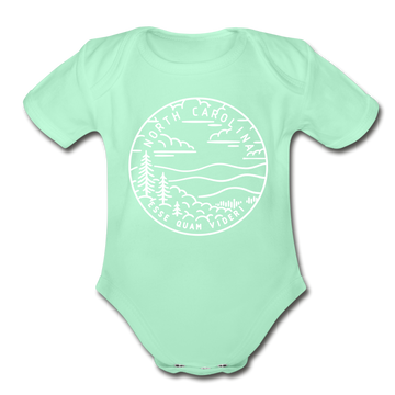 North Carolina Baby Bodysuit - Organic State Design North Carolina Baby Bodysuit - light mint