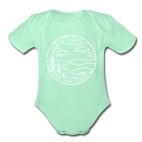 North Carolina Baby Bodysuit - Organic State Design North Carolina Baby Bodysuit - light mint