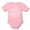 North Dakota Baby Bodysuit - Organic State Design North Dakota Baby Bodysuit - light pink