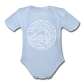 North Dakota Baby Bodysuit - Organic State Design North Dakota Baby Bodysuit