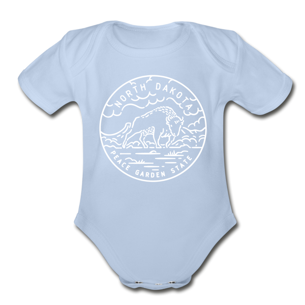 North Dakota Baby Bodysuit - Organic State Design North Dakota Baby Bodysuit - sky