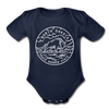 North Dakota Baby Bodysuit - Organic State Design North Dakota Baby Bodysuit - dark navy