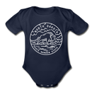 North Dakota Baby Bodysuit - Organic State Design North Dakota Baby Bodysuit - dark navy