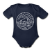 North Dakota Baby Bodysuit - Organic State Design North Dakota Baby Bodysuit - dark navy