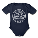 New Hampshire Baby Bodysuit - Organic State Design New Hampshire Baby Bodysuit - dark navy