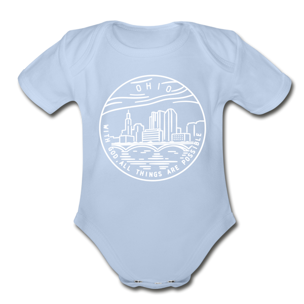 Ohio Baby Bodysuit - Organic State Design Ohio Baby Bodysuit - sky