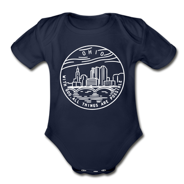 Ohio Baby Bodysuit - Organic State Design Ohio Baby Bodysuit - dark navy