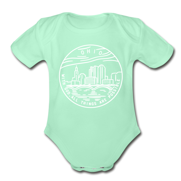 Ohio Baby Bodysuit - Organic State Design Ohio Baby Bodysuit - light mint