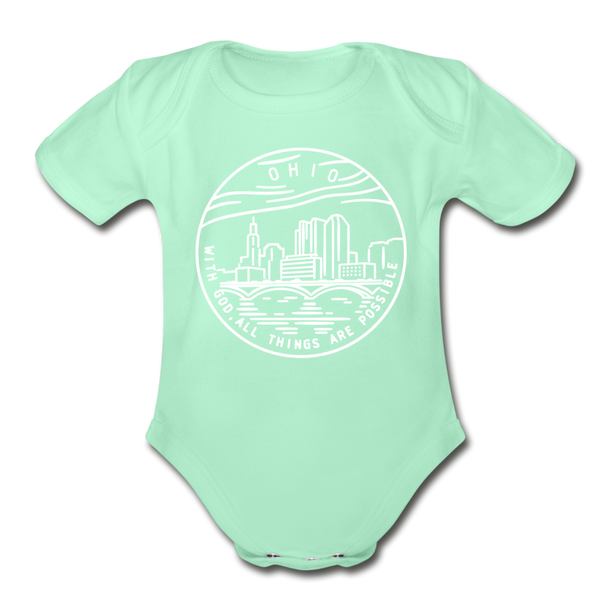 Ohio Baby Bodysuit - Organic State Design Ohio Baby Bodysuit - light mint