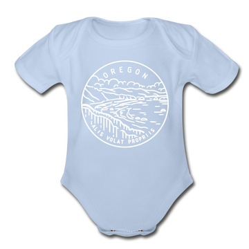 Oregon Baby Bodysuit - Organic State Design Oregon Baby Bodysuit - sky