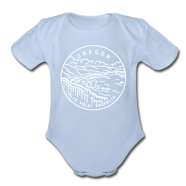 Oregon Baby Bodysuit - Organic State Design Oregon Baby Bodysuit - sky