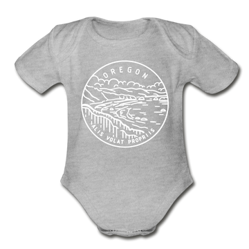 Oregon Baby Bodysuit - Organic State Design Oregon Baby Bodysuit - heather gray