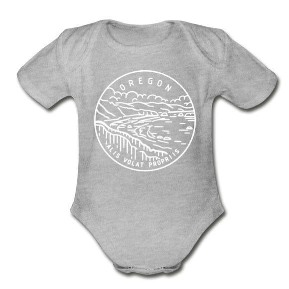 Oregon Baby Bodysuit - Organic State Design Oregon Baby Bodysuit - heather gray
