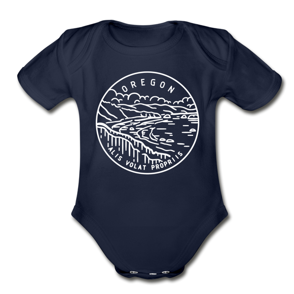 Oregon Baby Bodysuit - Organic State Design Oregon Baby Bodysuit - dark navy