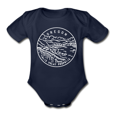 Oregon Baby Bodysuit - Organic State Design Oregon Baby Bodysuit - dark navy