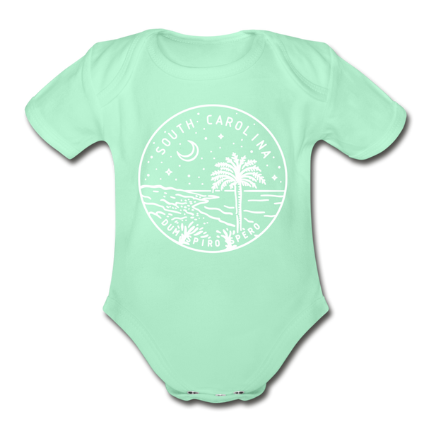 South Carolina Baby Bodysuit - Organic State Design South Carolina Baby Bodysuit - light mint