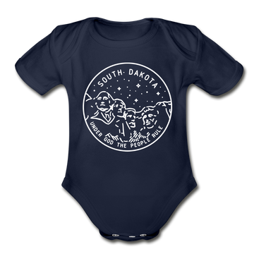 South Dakota Baby Bodysuit - Organic State Design South Dakota Baby Bodysuit - dark navy