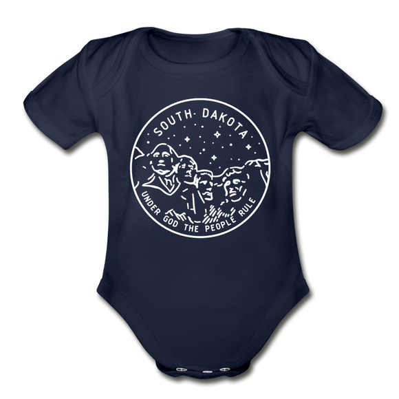 South Dakota Baby Bodysuit - Organic State Design South Dakota Baby Bodysuit - dark navy