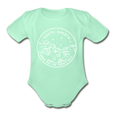 South Dakota Baby Bodysuit - Organic State Design South Dakota Baby Bodysuit - light mint