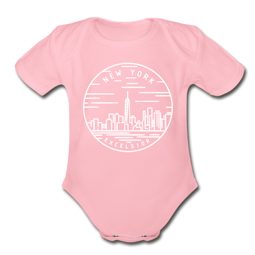 New York Baby Bodysuit - Organic State Design New York Baby Bodysuit - light pink