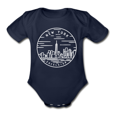 New York Baby Bodysuit - Organic State Design New York Baby Bodysuit - dark navy