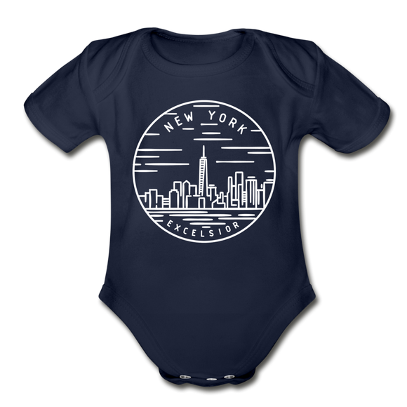 New York Baby Bodysuit - Organic State Design New York Baby Bodysuit - dark navy
