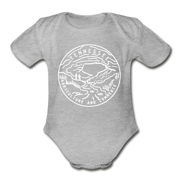 Tennessee Baby Bodysuit - Organic State Design Tennessee Baby Bodysuit - heather gray