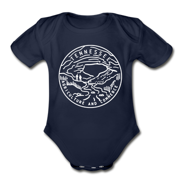 Tennessee Baby Bodysuit - Organic State Design Tennessee Baby Bodysuit - dark navy