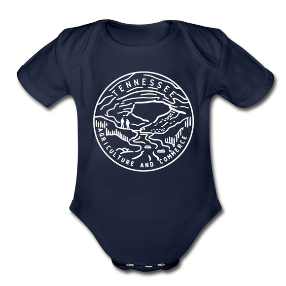 Tennessee Baby Bodysuit - Organic State Design Tennessee Baby Bodysuit - dark navy