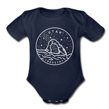 Utah Baby Bodysuit - Organic State Design Utah Baby Bodysuit - dark navy