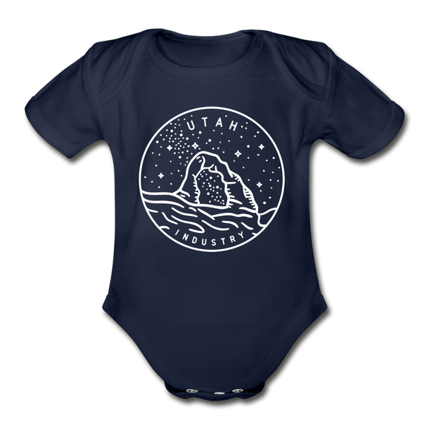 Utah Baby Bodysuit - Organic State Design Utah Baby Bodysuit - dark navy