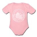 Rhode Island Baby Bodysuit - Organic State Design Rhode Island Baby Bodysuit - light pink