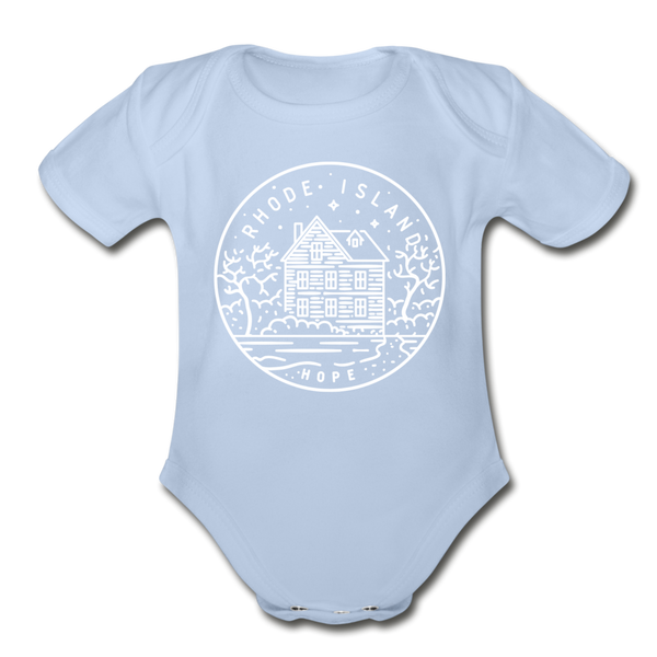 Rhode Island Baby Bodysuit - Organic State Design Rhode Island Baby Bodysuit - sky
