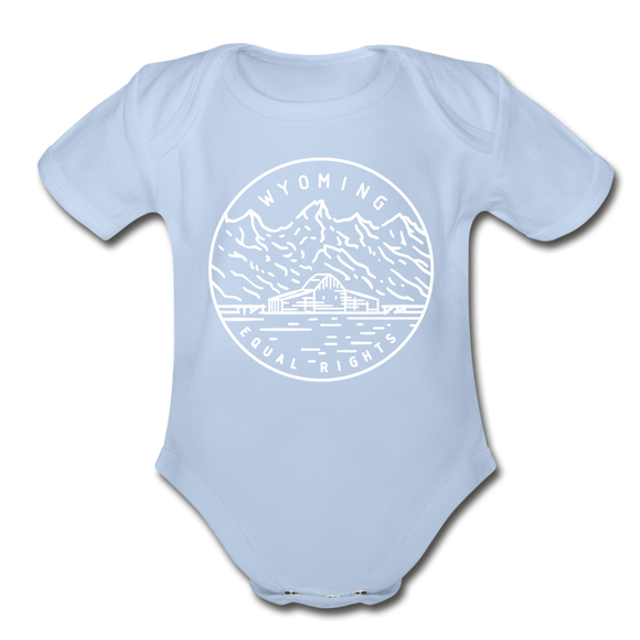 Wyoming Baby Bodysuit - Organic State Design Wyoming Baby Bodysuit - sky