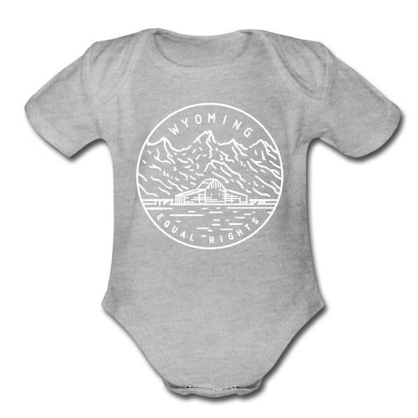 Wyoming Baby Bodysuit - Organic State Design Wyoming Baby Bodysuit - heather gray